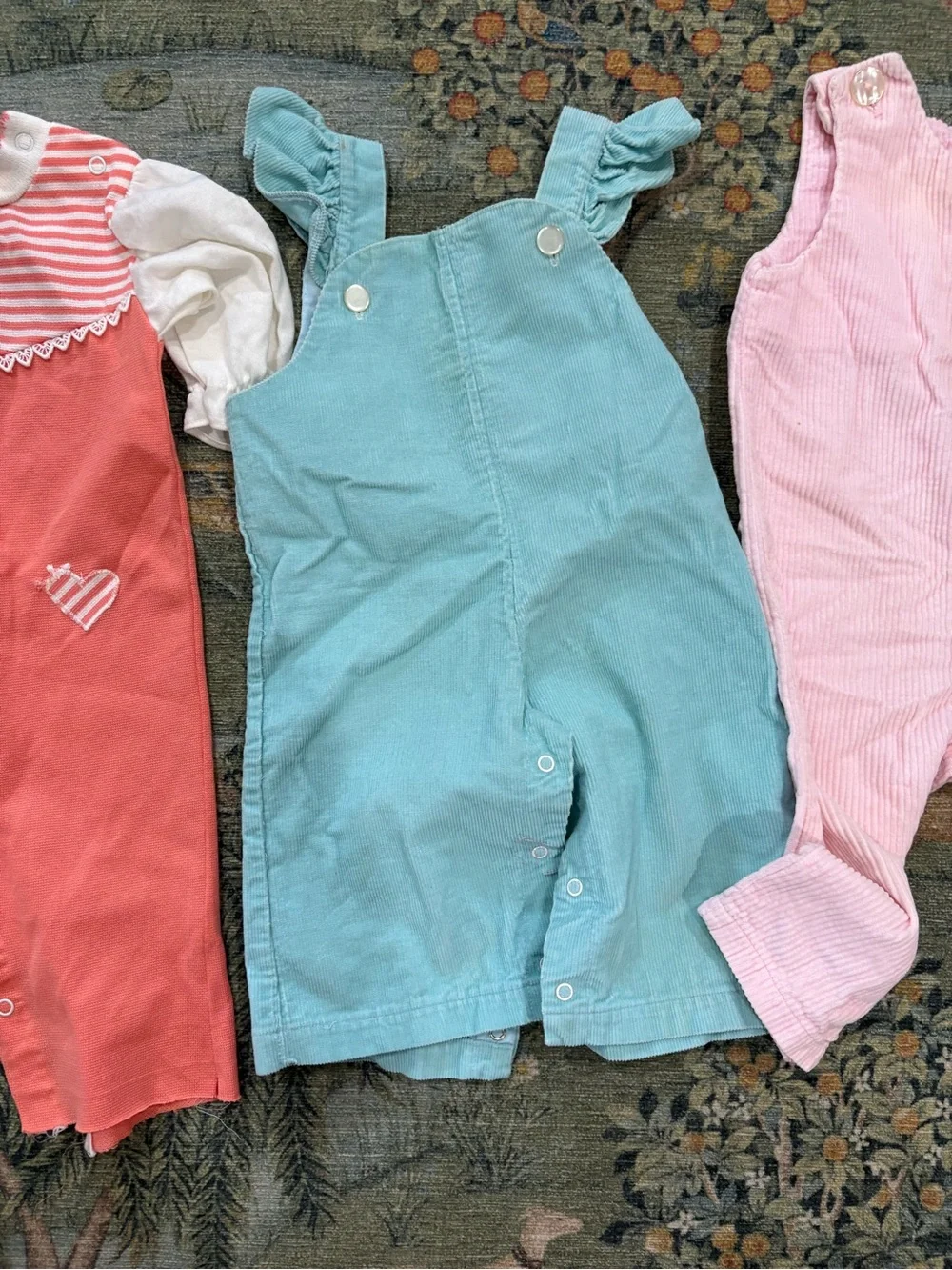 Vintage Toddler Rompers & Dress Set - Coral, Aqua, Pink, Yellow